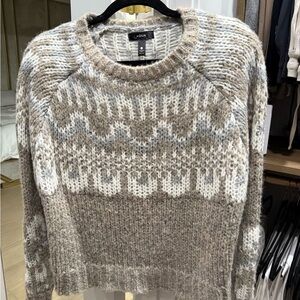 Aqua Taupe and Cream Knit Sweater